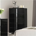 thumbnail image 4 of JERFIT Modern 5-Drawer Chest Dresser with Chrome Legs, High-Gloss Black Finish for Bedroom, 4 of 4
