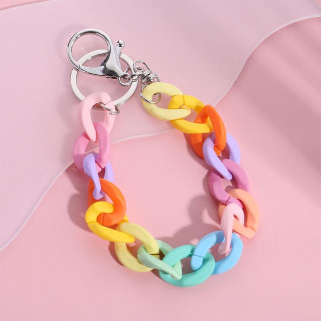 Lvero de ence de cadena de acrílico Cadena de lves para mujeres hombres niñas unisex , E3466 Salvador Llavero de la cadena de enlace