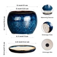 thumbnail image 5 of Ordivic 6 inch Blue Glaze Ceramic Plant Pot with Drainage Hole & Saucer, Small Decorative Flower Pots for Succulents & Herbs, Home Decor, 5 of 7