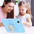 thumbnail image 6 of FJLBDE Case for iPad Pro 11 Inch 2022/2021/2020/2018 with Butterfly Stand, Shockproof Protective Tablet Cover with Shoulder Strap for Kids Girls, Beige Blue, 6 of 7