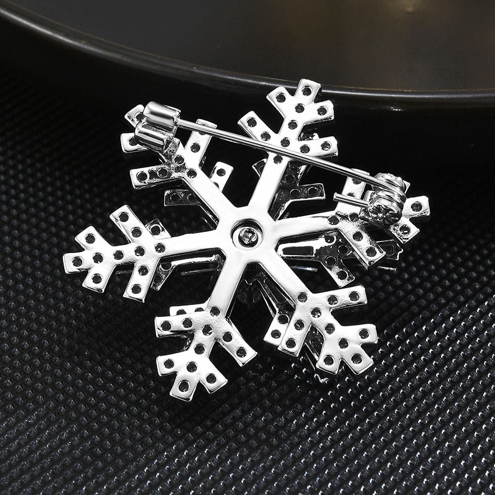 Broche Alfiler EVER FAITH Con Cristal Austríaco - Motivo Copo De Nieve/Flor, Elegante Para Invierno