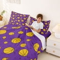 thumbnail image 4 of Erosebridal Purple Basketball Pattern Queen Sheet Sets, Sport Bed Set for Boys and Girls, 4pcs, 1 Flat Sheet, 1 Fitted Sheet and 2 Pillowcases, 4 of 6