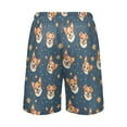 thumbnail image 3 of Men's Pajama Shorts Bottoms with Pockets Soft Lightweight Lounge Sleep Wear Corgi Dog and Planet, 3 of 6
