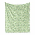 thumbnail image 1 of Green and White Soft Flannel Fleece Throw Blanket, Watercolor Style Leaves Plants Ecology Environment Theme, Cozy Plush for Indoor and Outdoor Use, 50" x 60", Yellow Green Lime Green, by Ambesonne, 1 of 6
