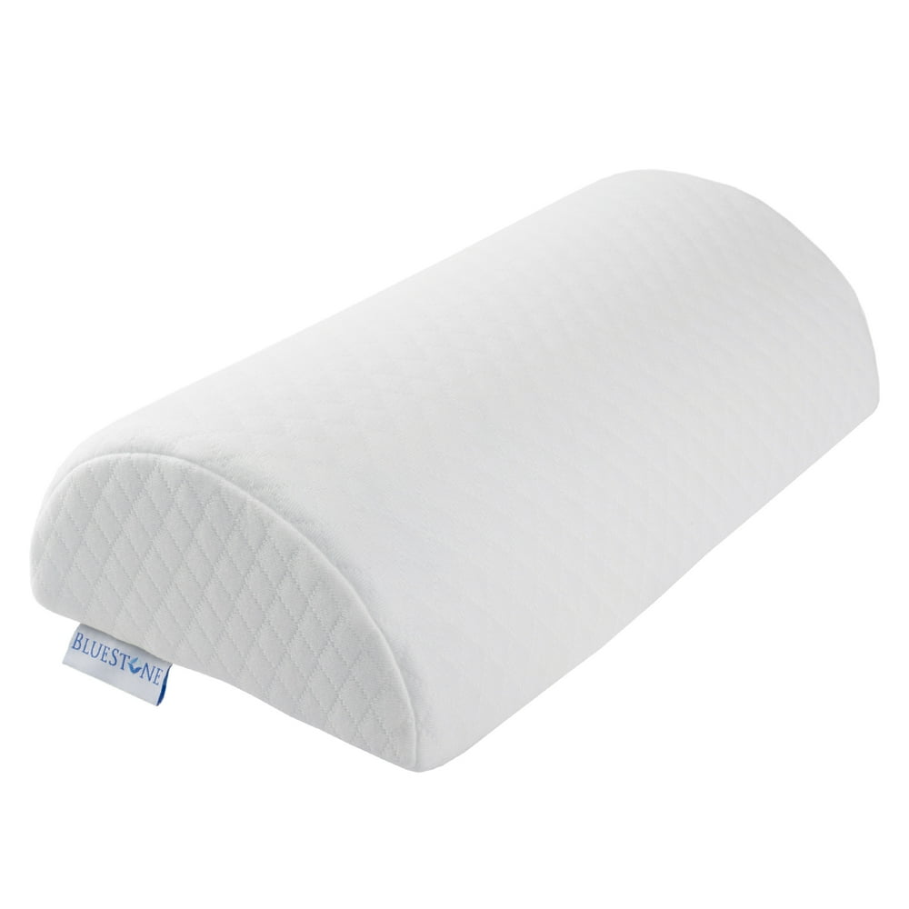 Memory Foam Back Pillow / Half Moon Lumbar Bolster Cushion For Back