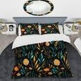 thumbnail image 2 of Designart "Botanical Rhythms" Orange Floral Bedding Covert Set - Cottage Bed Set With 1 Sham, 2 of 5