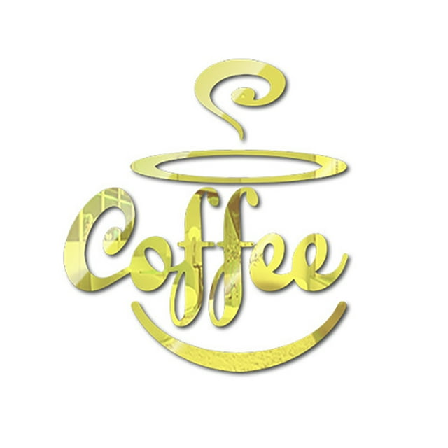 Wall Sticker Set for and Restaurants Acrylic Coffee Cup Wall Decals with Modern Kitchen Theme for Interior