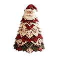 thumbnail image 2 of Christmas DIY Quilted Tree Tabletop Decor Hand Stitched Fabric Patchwork Xmas Tree Ornament Vintage Holiday Decoration for Home Mantel Shelf Countertop Christmas Party Display, 2 of 5