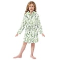 thumbnail image 6 of FORMRS Niños Bathrobe Unisex Hooded Robe Soft Plush Pajamas Sleepwear, Size 2-3T, Green Leafy Pattern, 6 of 7