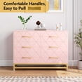 thumbnail image 2 of Eastvita Commode Moderne en Bois Rose à 6 Tiroirs/coffre pour Garde-Robe/meuble Télé//armoire de Rangement, 2 of 7
