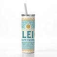 thumbnail image 2 of Raleigh NC North Carolina Travel Vacation Stamp 20oz Insulated Water Bottle Skinny Tumbler Includes Straw, 2 of 7