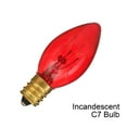 Transparent Red 5Watt Incandescent C7 Replacement Christmas Bulbs, 4