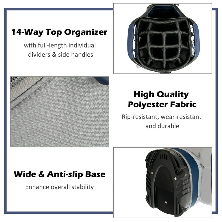 Golf stand bag 14 way full length dividers hotsell