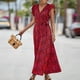 thumbnail image 5 of Gibobby Vestidos Casuales para Mujer Vestidos casuales de verano para mujer Vestido de manga corta con estampado de flores Vestido casual de playa(Rojo,XL), 5 of 5