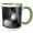 Green/White, variant on 3drose, Shapes in Black and White, 11oz Two-tone Black Mug