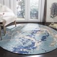 thumbnail image 2 of SAFAVIEH Soho Daffodil Abstract Area Rug, Blue/Light Pink, 6' x 6' Square, 2 of 10