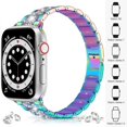 thumbnail image 4 of Correa de repuesto para Apple Watch de 41 mm, 38 mm y 40 mm, serie 7, serie 6, 5, 4, 3, 2 y 1 SE, con diamantes de imitación de acero inoxidable y metal., 4 of 5