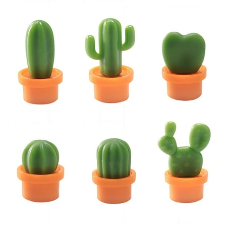 

Cactus Refrigerator Stickers Green Plant Magnetic Buckle Magnetic Stickers 6 PC