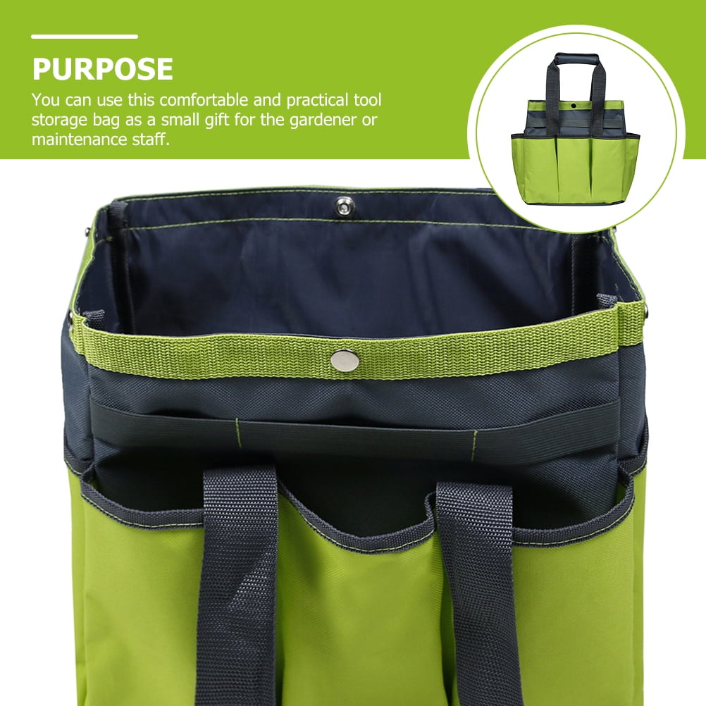 Garden Tool Carrier Gardening Tool Storage Tote Multi-pockets Lawn Yard Carrier
