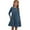 Blue, variant on Odeerbi Teen Girls Long Sleeve Tiered Rib Knit Dress Children Solid Color Round Neck Princess Dress with Pocket Teen Girls Clothes