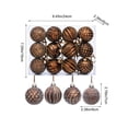 thumbnail image 3 of Shatterproof Christmas Ornaments Painted Vintage Tree Hanging Baubles Decorative Gift Set Holiday Party Brown 12 Pack, 3 of 8