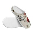 thumbnail image 3 of Daiia Floral Leopard Butterflies Print Women’s Fuzzy Slippers Memory Foam Lightweight House Shoes Cozy Loafer Flannel House Shoes-39/40, 3 of 7