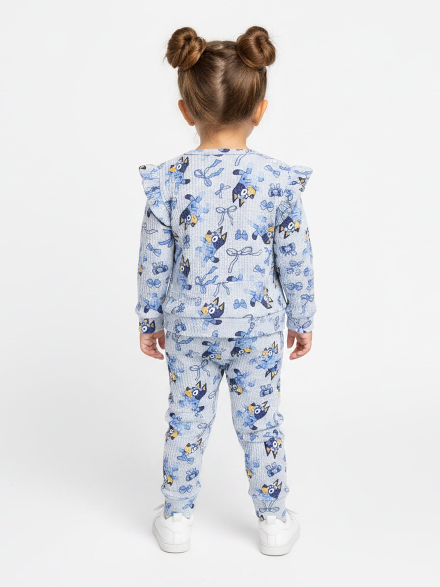 Bluey Baby Girls Waffle Knit Top and Pants Set, 2-Piece, Sizes 0M-24M