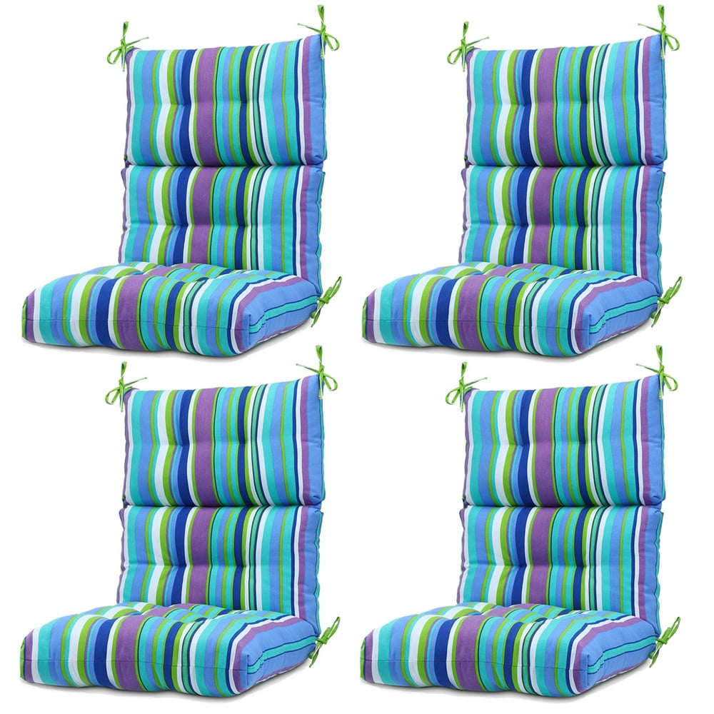 Romhouse Set of 4 Solid High Rebound Foam Chair Cushion for Outdoor Patio Garden Home, 44x21