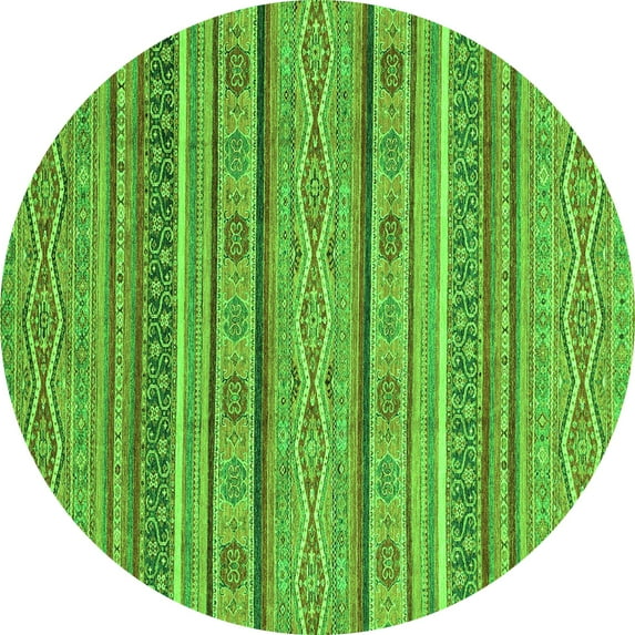 Ahgly Company Indoor Round Abstract Green Modern Area Rugs, 6' Round