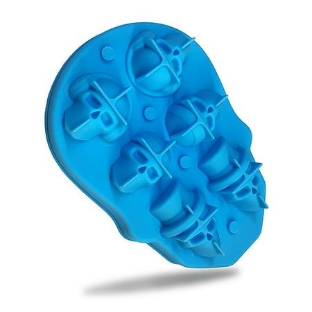 

Christmas Clearance! SuoKom 3D 6 Hole Skull Flexible Silicone Ice Cube/ Mold Tray To Make Six Giant Skulls