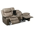thumbnail image 3 of Roundhill Furniture Ensley Faux Leather Reclining Sofa and Loveseat in Sand Finish, 3 of 11