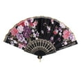 thumbnail image 5 of hengtong 4xSweet Flowers Hand Fan Folding Fan Dancing Party Fan - Black 4 Pcs, 5 of 9