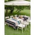 thumbnail image 3 of Outdoor Tablecloth with Umbrella Hole and Zipper, Black Pink Blue Striped Rectangle Table Cloth 60x120 Inch Waterproof Tablecloth, Modern Stripes Art Farmhouse Picnic Table Cover for Patio Camping, 3 of 7