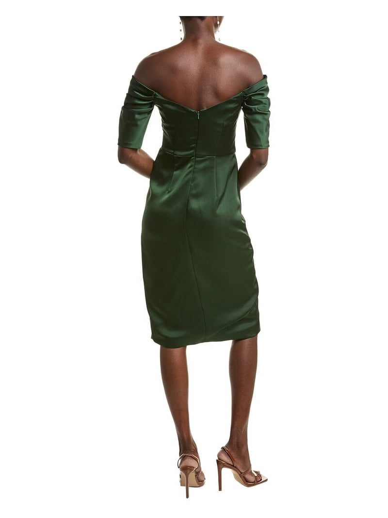 white christmas dresses Renata Mini Dress in Textured Moss Green