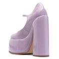 thumbnail image 4 of YDN Womens Thick Platform Round Toe Mary Jane Pumps Ankle Buckle Strap Super High Heels Casual Outfit Party Shoes Size 7 Purple, 4 of 4
