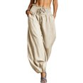 thumbnail image 2 of Womens High Waist Harem Pants Casual Solid Color Loose Fit Baggy Lantern Long Pants with Pockets, 2 of 6