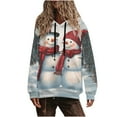 thumbnail image 2 of HOMBOM Womens Cute Snowman Christmas Sweatshirts Fleece Linend Pullover Hoodies Ugly Gift Shirts for Ladies Long Sleeve, 2 of 9