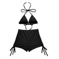 thumbnail image 2 of CEHVOM Ladies Two-Piece Set Of Bikini Split Boxer Swimwear With Chest Pads And No Steel Support Solid Color Straps, 2 of 4