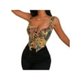 thumbnail image 5 of Biekopu Women Summer Sleeveless Tank Tops,Floral Embroidered Strappy Bustier Waist Crop Tops, 5 of 9