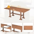 thumbnail image 6 of Harper & Bright Designs Farmhouse Expandable Dining Table Set, 6 Pieces Wood Kitchen Table Set with Removable Leaf and Upholstered Dining Chair and Bench, Brown+Ivory, 6 of 19
