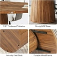 thumbnail image 5 of Tribesigns Oval Conference Table, 55.11 Inches Wood Meeting Table for 6 People, Rustic Meeting Seminar Boardroom Table with Wood Base for Office Conference Room (Brown), 5 of 5