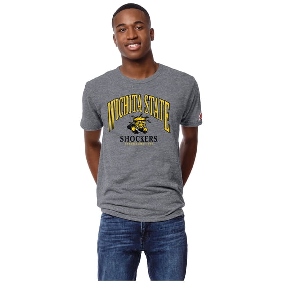 Men's League Collegiate Wear Heather Gray Wichita State Shockers Victory Falls Tri-Blend T-Shirt