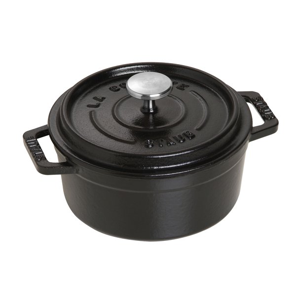 Staub Cast Iron 0.5qt Round Cocotte Matte Black