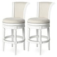 thumbnail image 1 of Maven Lane Pullman Wooden Swivel Kitchen Stool, Alabaster White, Set of 2, 1 of 1