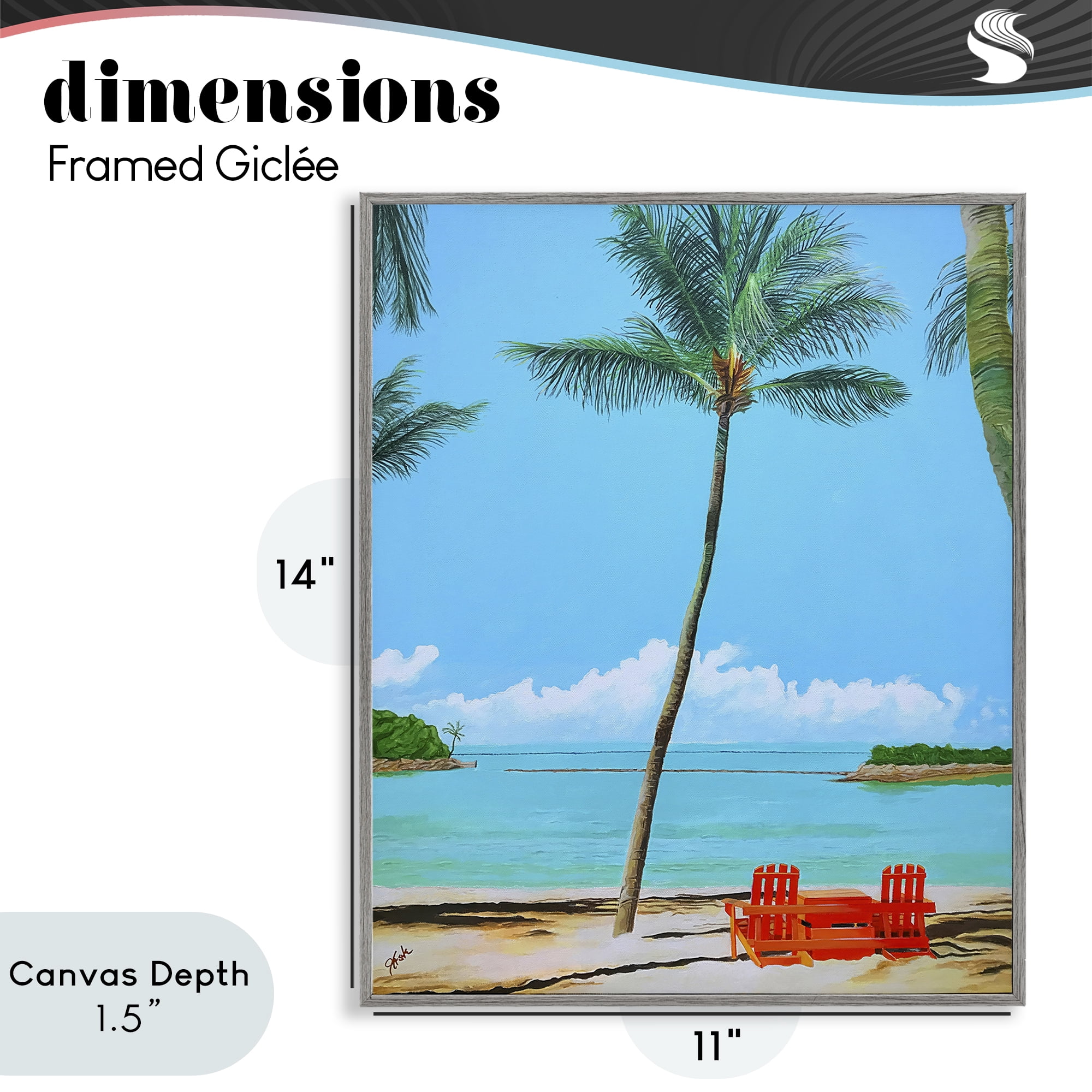 Stupell Industries Dreaming Of Palm Trees Gray Framed Giclee Art, design by John Jaster