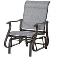 thumbnail image 2 of Resenkos Patio Glider with Steel Frame, Mesh Fabric Backyard Chair, Garden Porch Relaxing, Outdoor Seating,Gray, 2 of 11