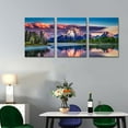 thumbnail image 5 of Sunset Landscape Canvas Wall Art for Living Room Wall Decor Snow Mountain Forest River Nautre Canvas Picture Prints Artwort Bedroom Bathroom Office Home Decor Framed Ready to Hang 12" X 16" X 3 Pieces, 5 of 5