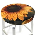 thumbnail image 3 of Naloa Sunflower Floral Butterfly Round Bar Stool Cushion Cover 12-14 inch, Fits Kitchen, Office, Restaurant Chairs - {sizeName}12 inch, 3 of 7