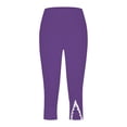 thumbnail image 4 of Yubnlvae 2025 High Waist Cutout Leggings - Yoga & Lounge Cropped Pants (Lightweight, Soft Stretchy Fabric) Purple M, 4 of 5