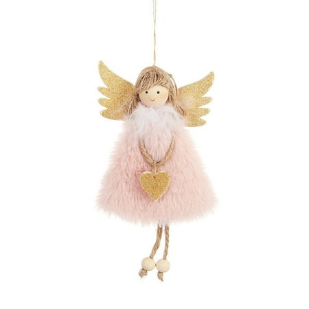 

dianhelloya Christmas Love Heart Angel Girl Fluffy Xmas Tree Pendant DIY Hanging Decoration
